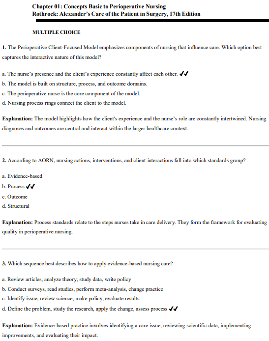 Alexander’s Care of the Patient in Surgery 17th Edition Rothrock Test Bank – Latest 2025-2026 Update - Image 2