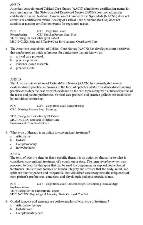 Test Bank for Critical Care Nursing: Diagnosis and Management, 10th Edition by Urden, Stacy, Lough, and Sanchez - Image 3