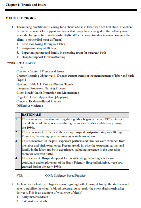 Maternal-Newborn Nursing Critical Components of Nursing Care 4th Edition Test Bank | Durham, Chapman & Miller| Latest Update 2025-2026| Rated A+ - Image 2
