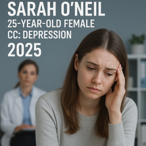 iHuman Case Study – Sarah O’Neil (25-Year-Old Female, Depression, 2025)