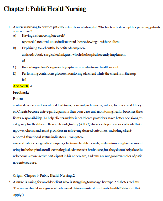 TEST BANK for Community and Public Health Nursing: Evidence for Practice (4th Edition) by DeMarco & Healey-Walsh - Image 2