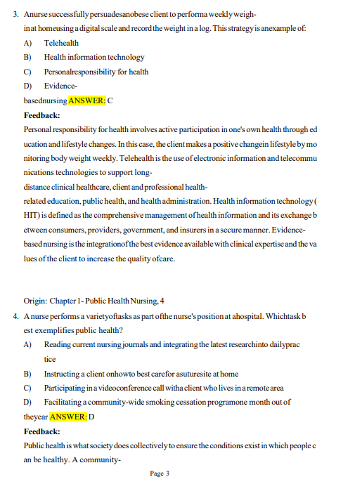 TEST BANK for Community and Public Health Nursing: Evidence for Practice (4th Edition) by DeMarco & Healey-Walsh - Image 3