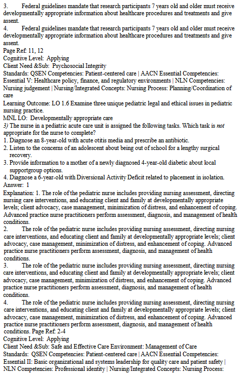 Test Bank for Principles of Pediatric Nursing: Caring for Children 8th Edition by Cowen, Wisely, Dawson, Ball, and Bindler - Image 3