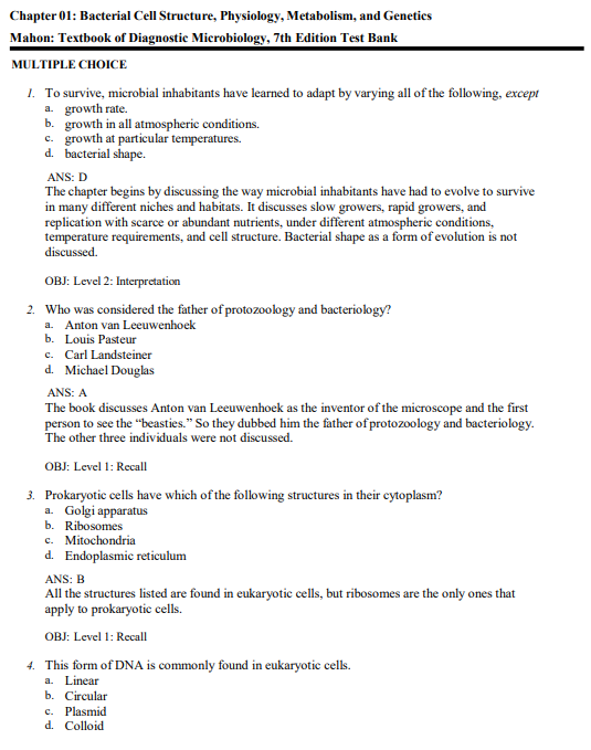 TEST BANK for Textbook of Diagnostic Microbiology, 7th Edition by Mahon & Lehman - Image 2